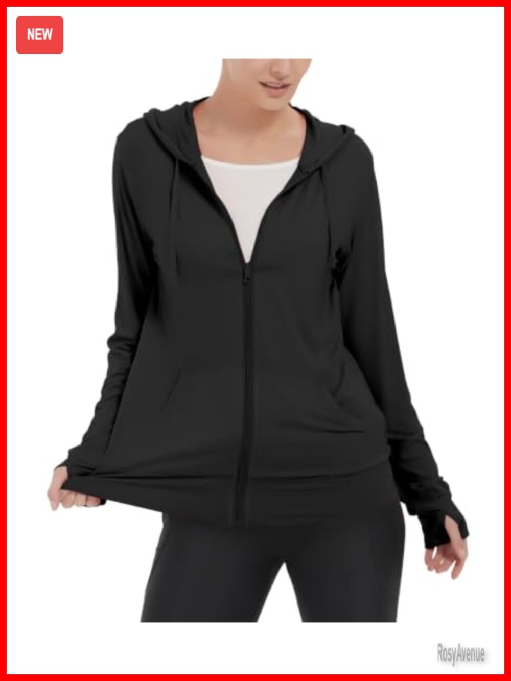 LETAOTAO Lightweight Zip Up Hoodie Stretch Thin Summer Jacket Kangaroo Pocket